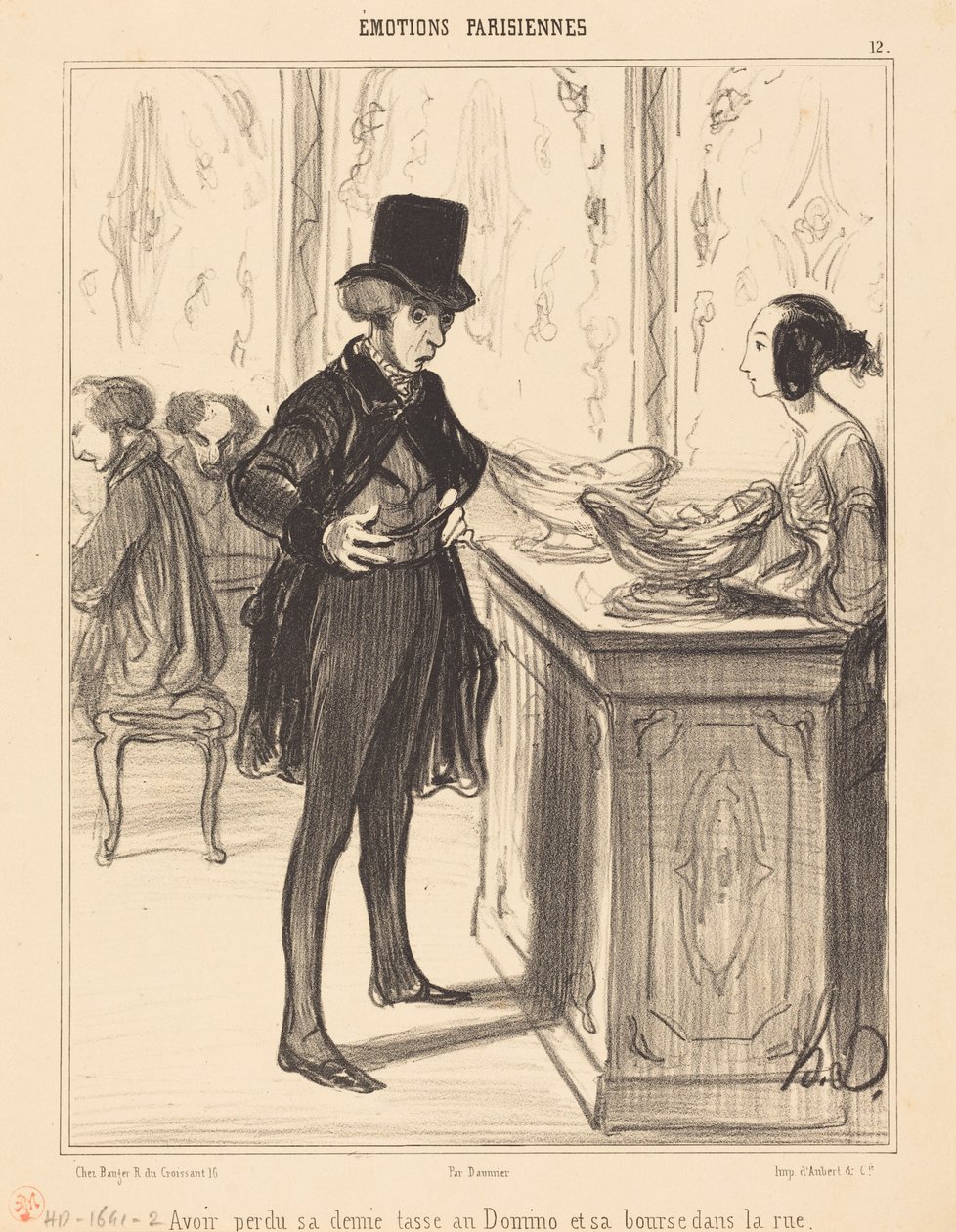 Å ha mistet sin halve kopp ved domino og sin pengepung på gaten av Honoré Daumier