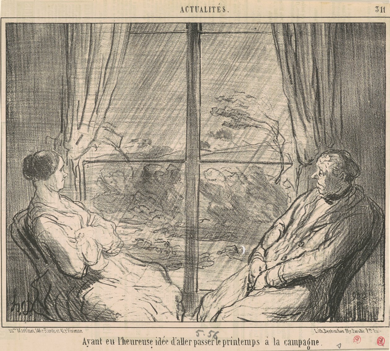 Etter å ha hatt ... ideen om å gå ... av Honoré Daumier