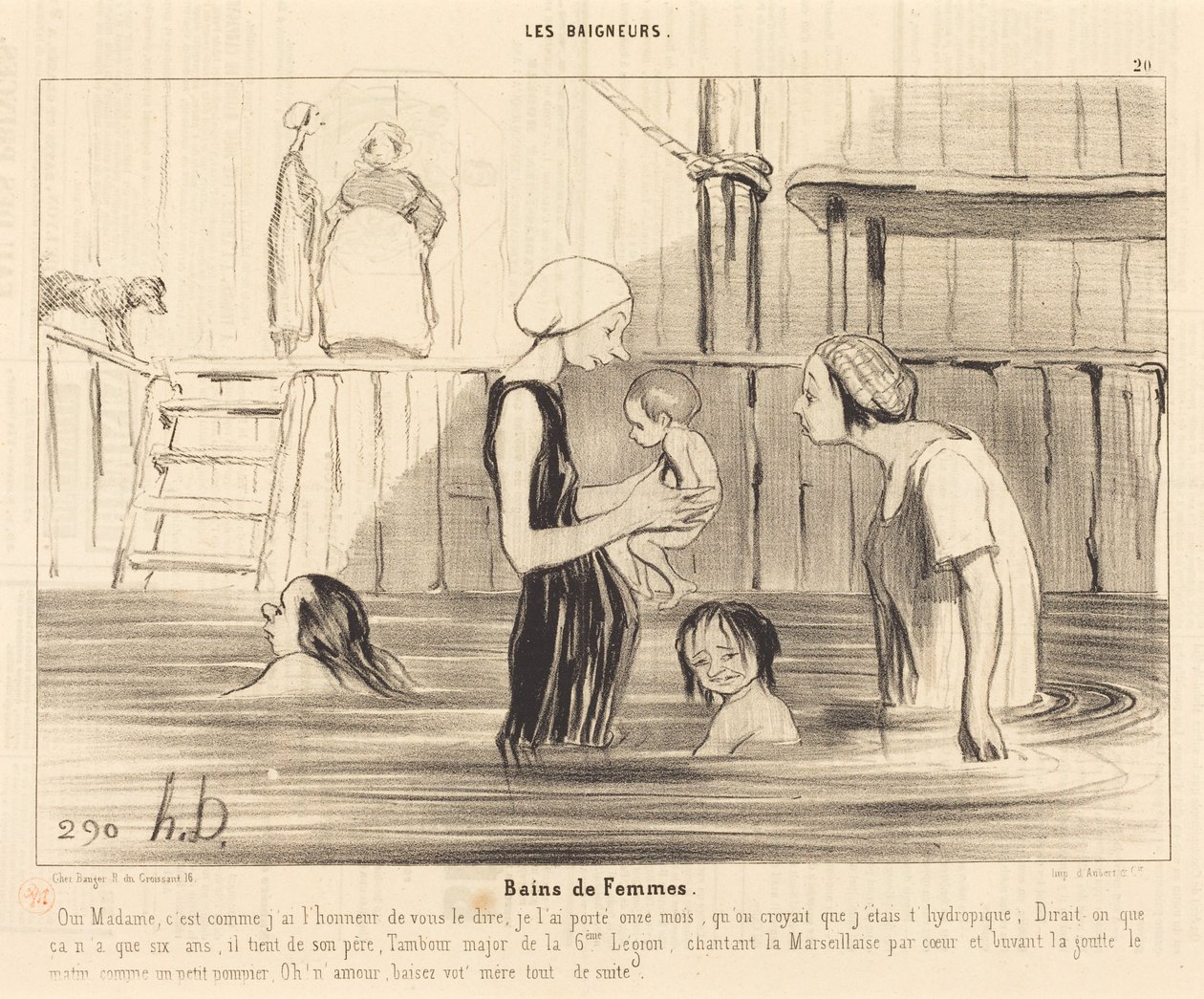 Kvinnebad av Honoré Daumier