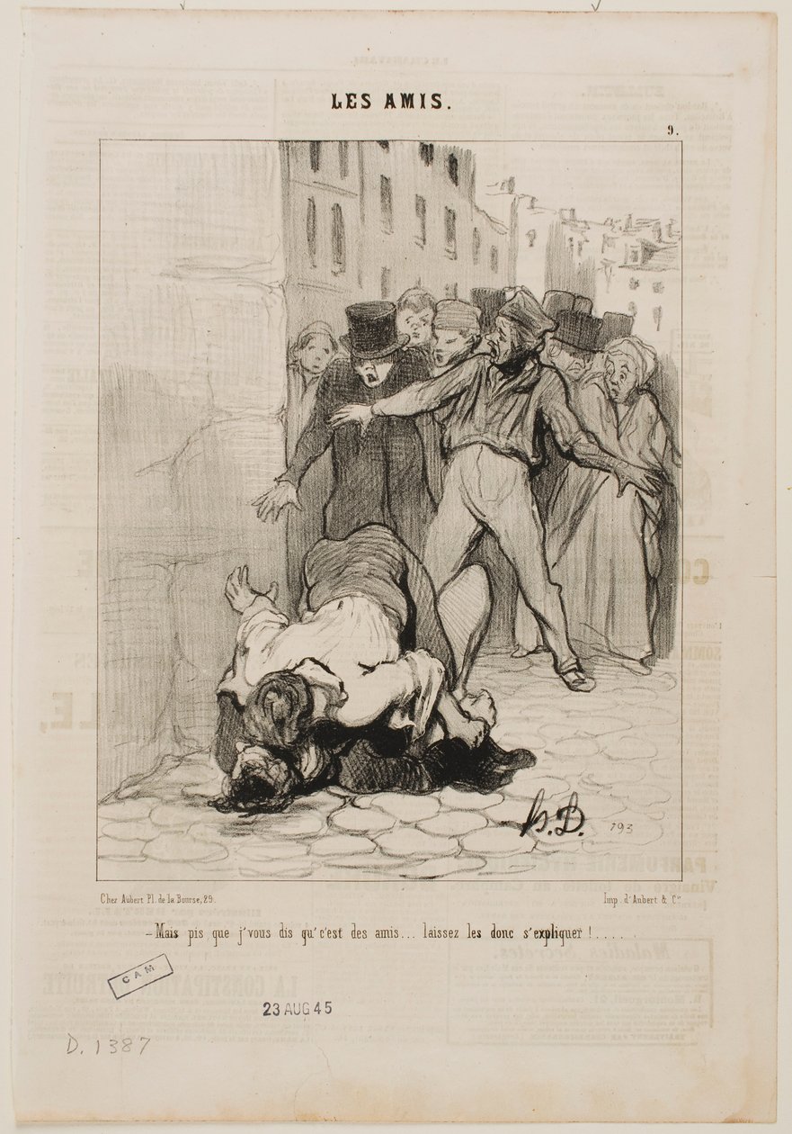 Men jeg sier dere, de er venner... de uttrykker seg bare overfor hverandre. av Honoré Daumier