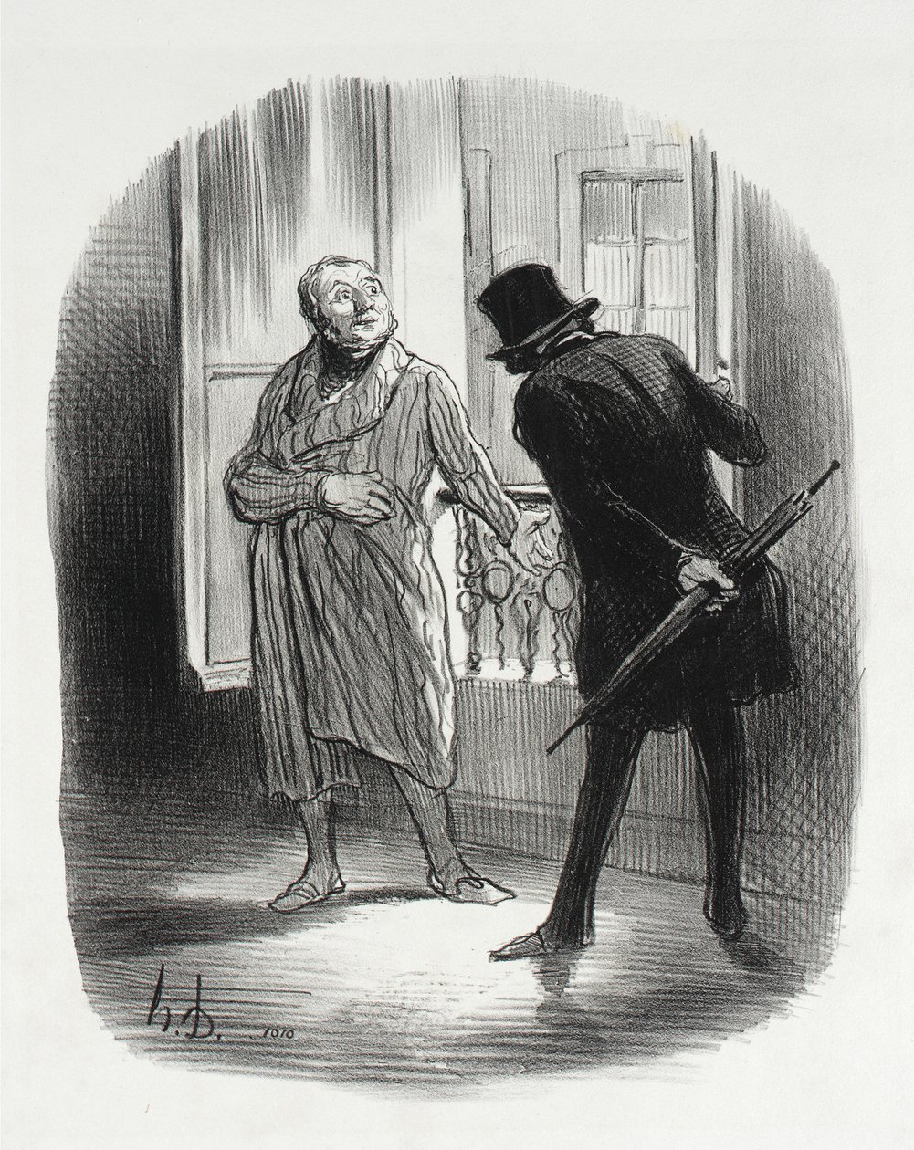 Denne boligen er litt dyr for den Kongelige Plassen... av Honoré Daumier