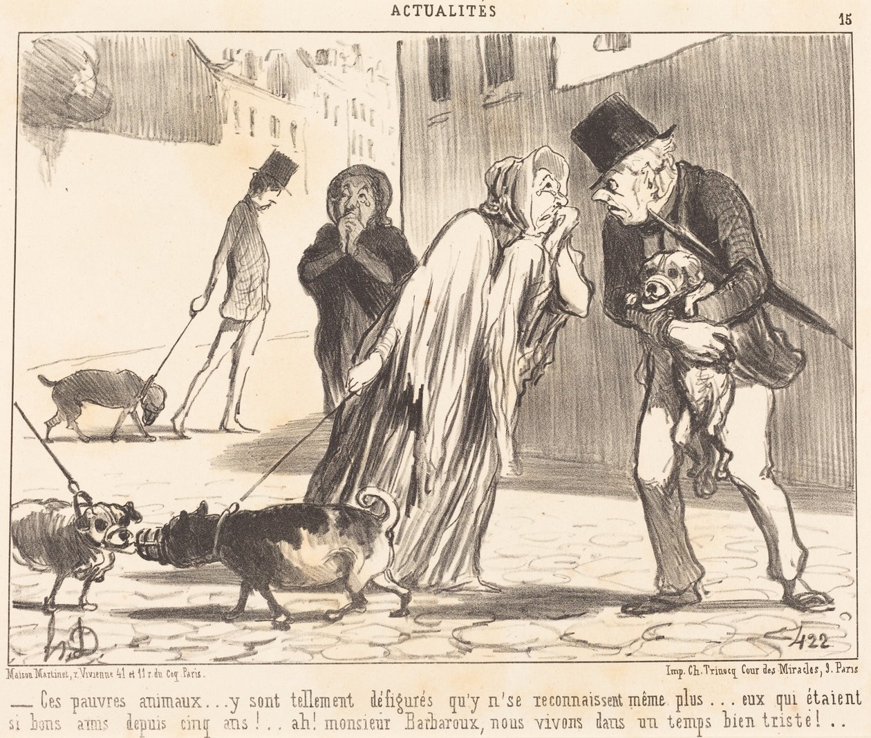 Disse stakkars dyrene... kjenner ikke lenger igjen hverandre... av Honoré Daumier