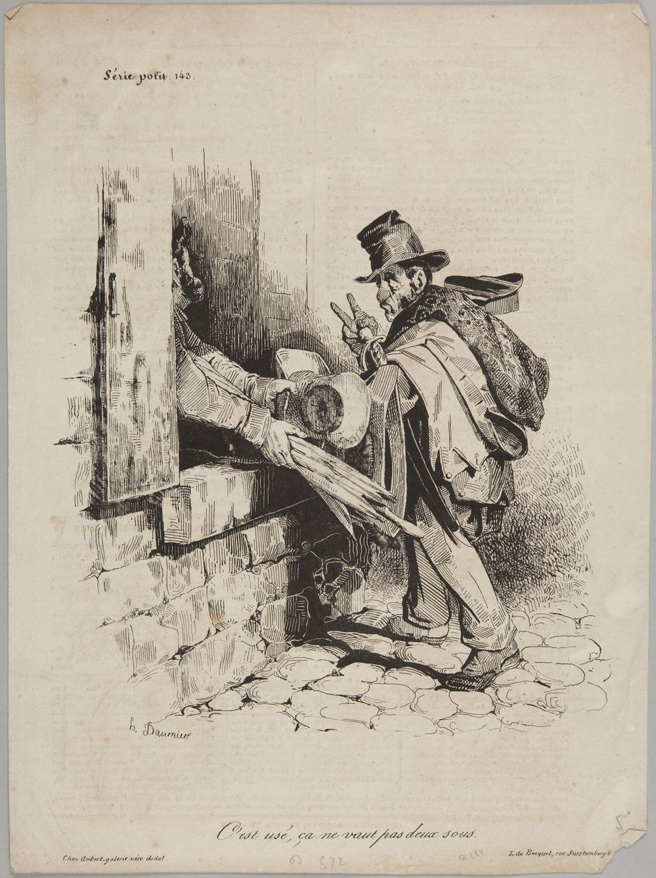 Den er utslitt, den er ikke to sous verdt, nummer 143 fra serien Politisk serie fra Le Charivari av Honoré Daumier