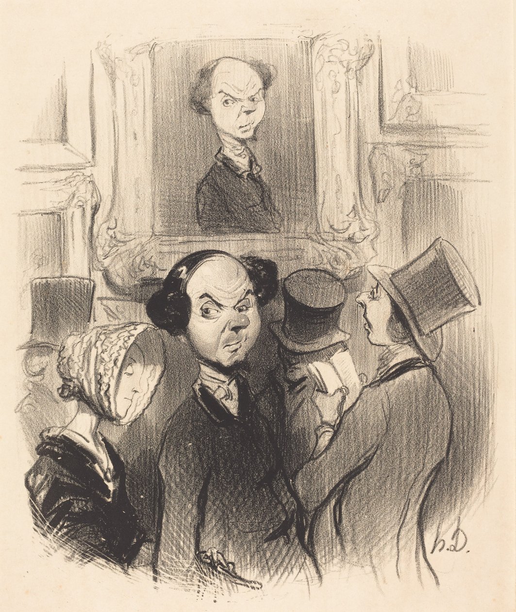 Begeistret over å se seg selv utstilt... av Honoré Daumier