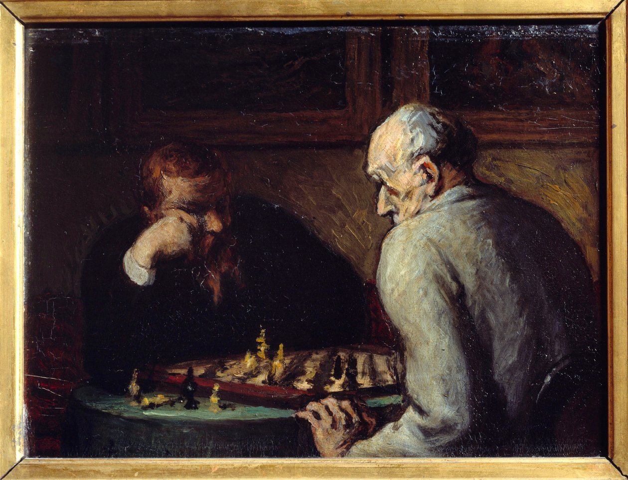 Sjakkspillere av Honore Daumier (1808-1879) 1800-tallet av Honoré Daumier