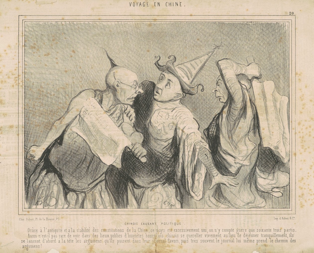 Kinesere som snakker politikk av Honoré Daumier