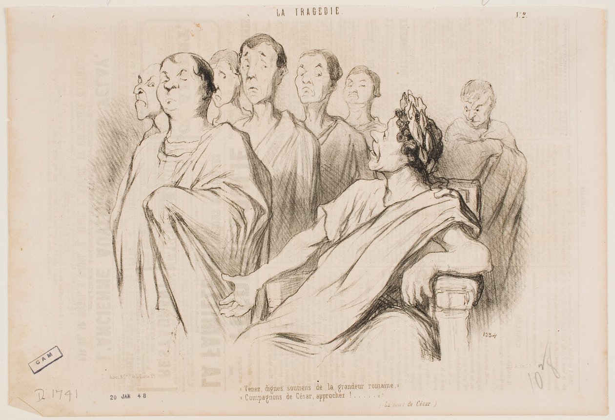 Kom, verdige søyler for romersk storhet... Cæsars venner, tre frem! av Honoré Daumier