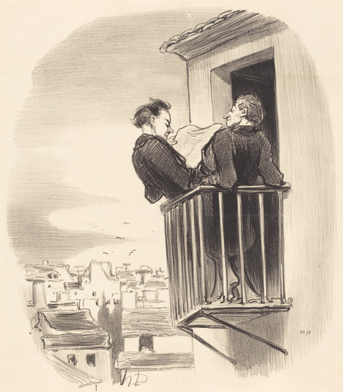 Hvordan vi forstår den spanske balkongen i Paris av Honoré Daumier