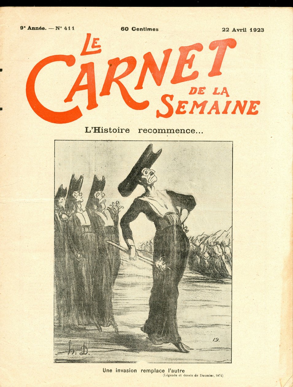 Forside av "" The Notebook of the Week "", Satirical in B & W av Honoré Daumier