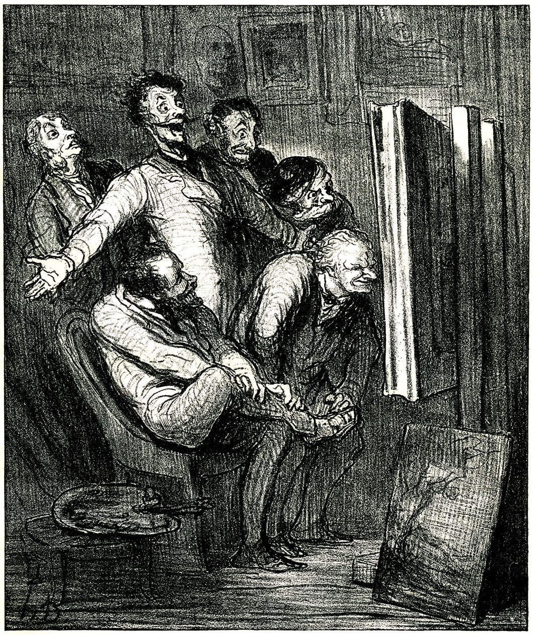 Kritikere foran et maleri av Honore Daumier