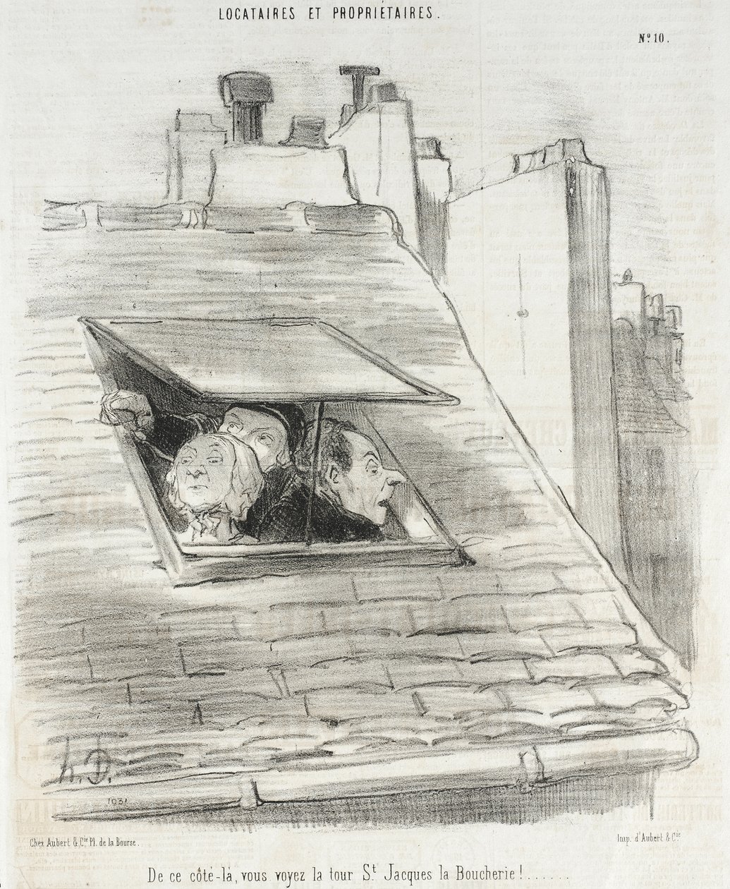 Fra denne siden kan De se St. Jacques-tårnet... av Honoré Daumier