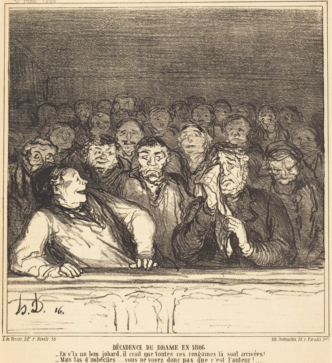 Dramaets tilbakegang i 1866 av Honoré Daumier
