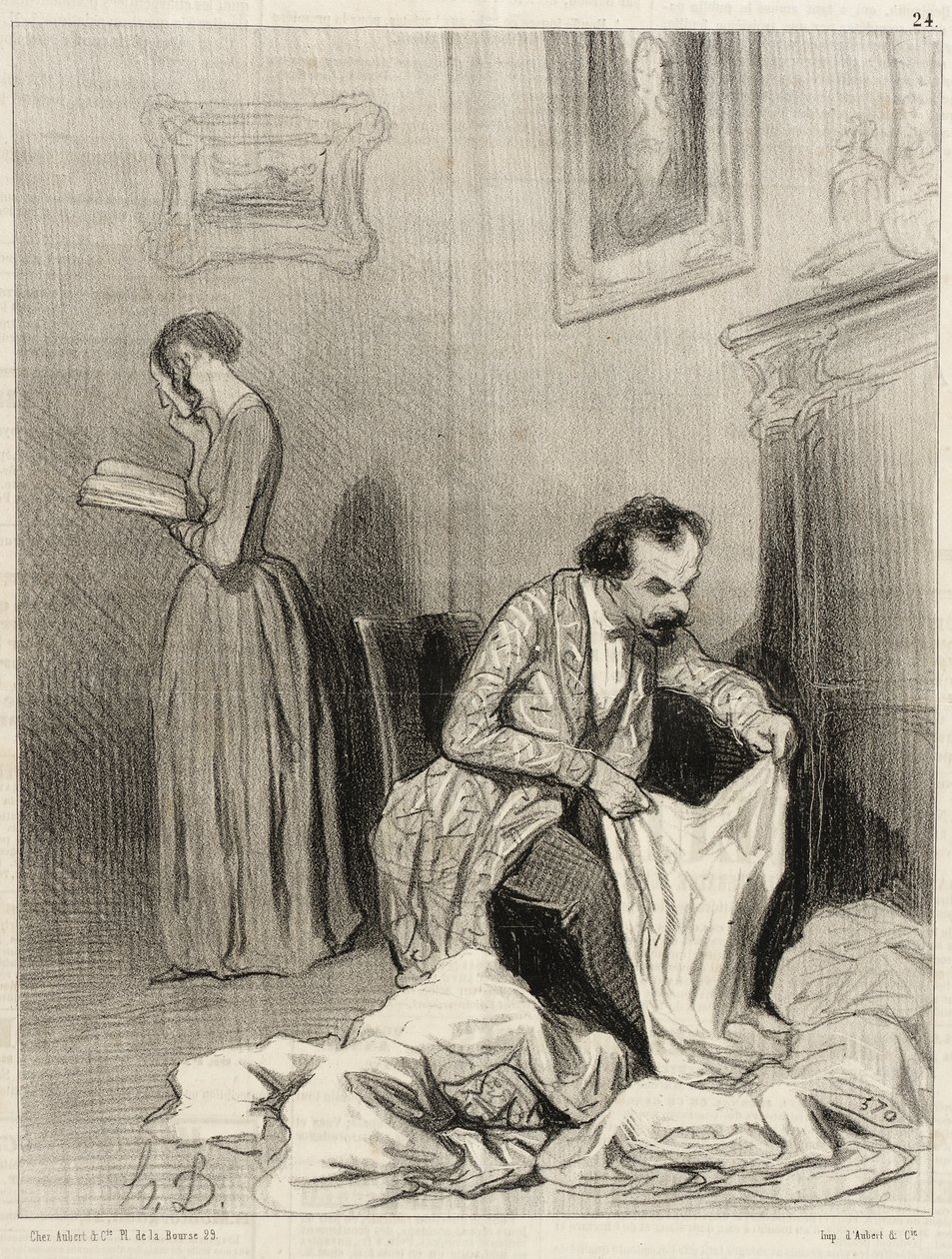 Siden Virginie fikk den sjuende trøstepremien... av Honoré Daumier