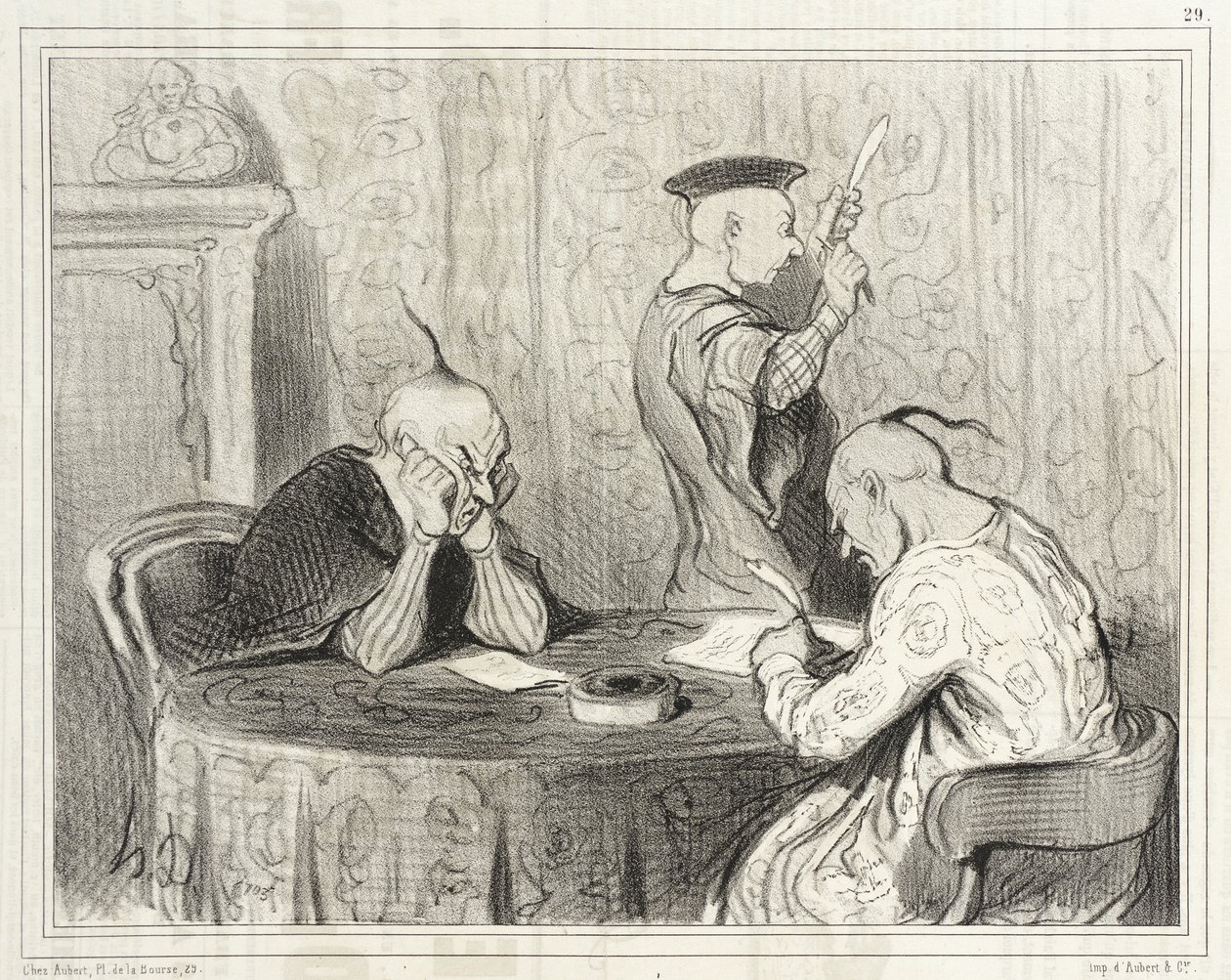 Lettferdige forfattere av Honoré Daumier