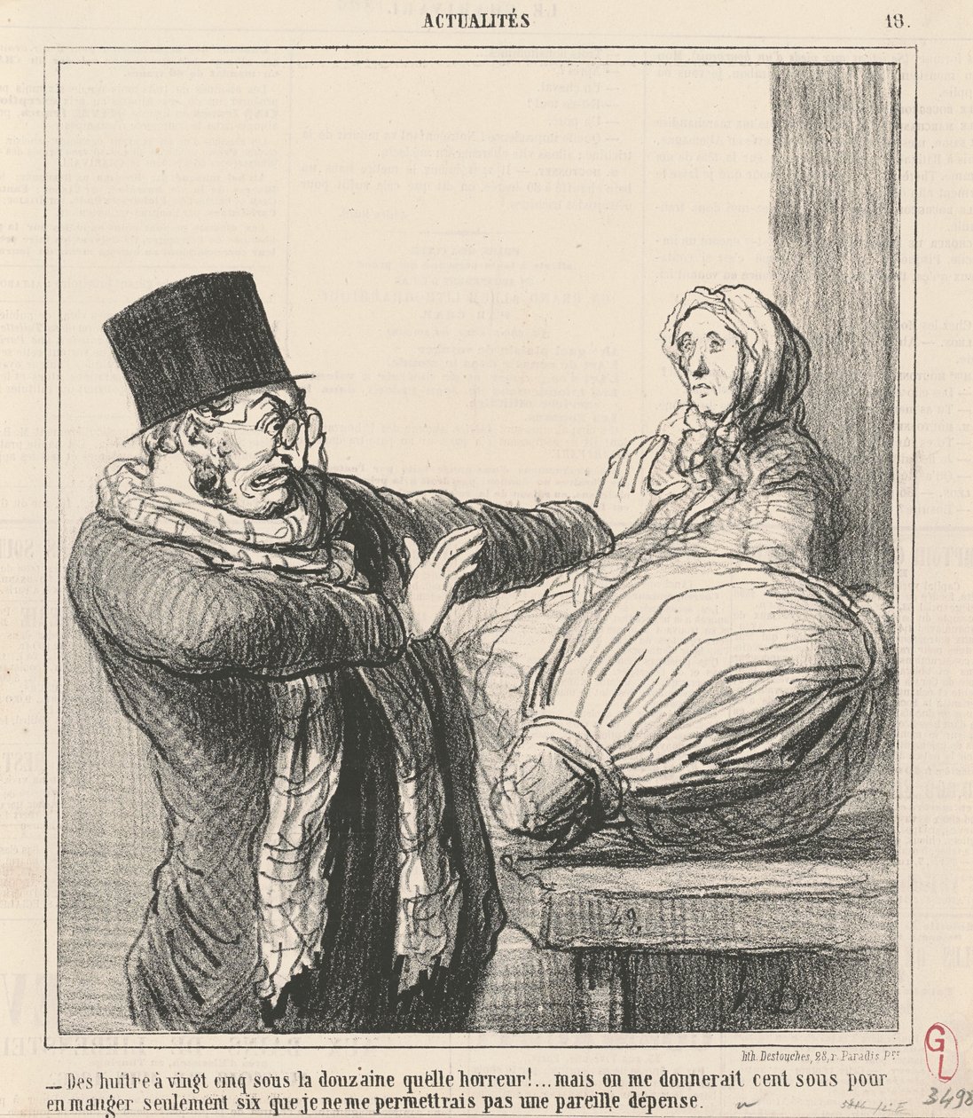 Østers til tjuefem sous dusinet ...! av Honoré Daumier