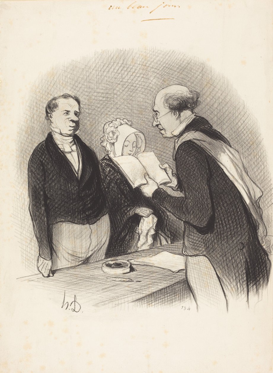 I nærvær av ordføreren av Honoré Daumier