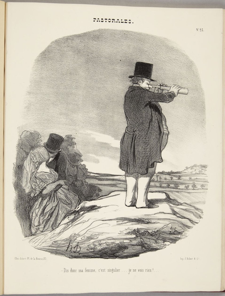 Hør her, kona mi, det er merkelig... jeg ser ingenting!... av Honoré Daumier