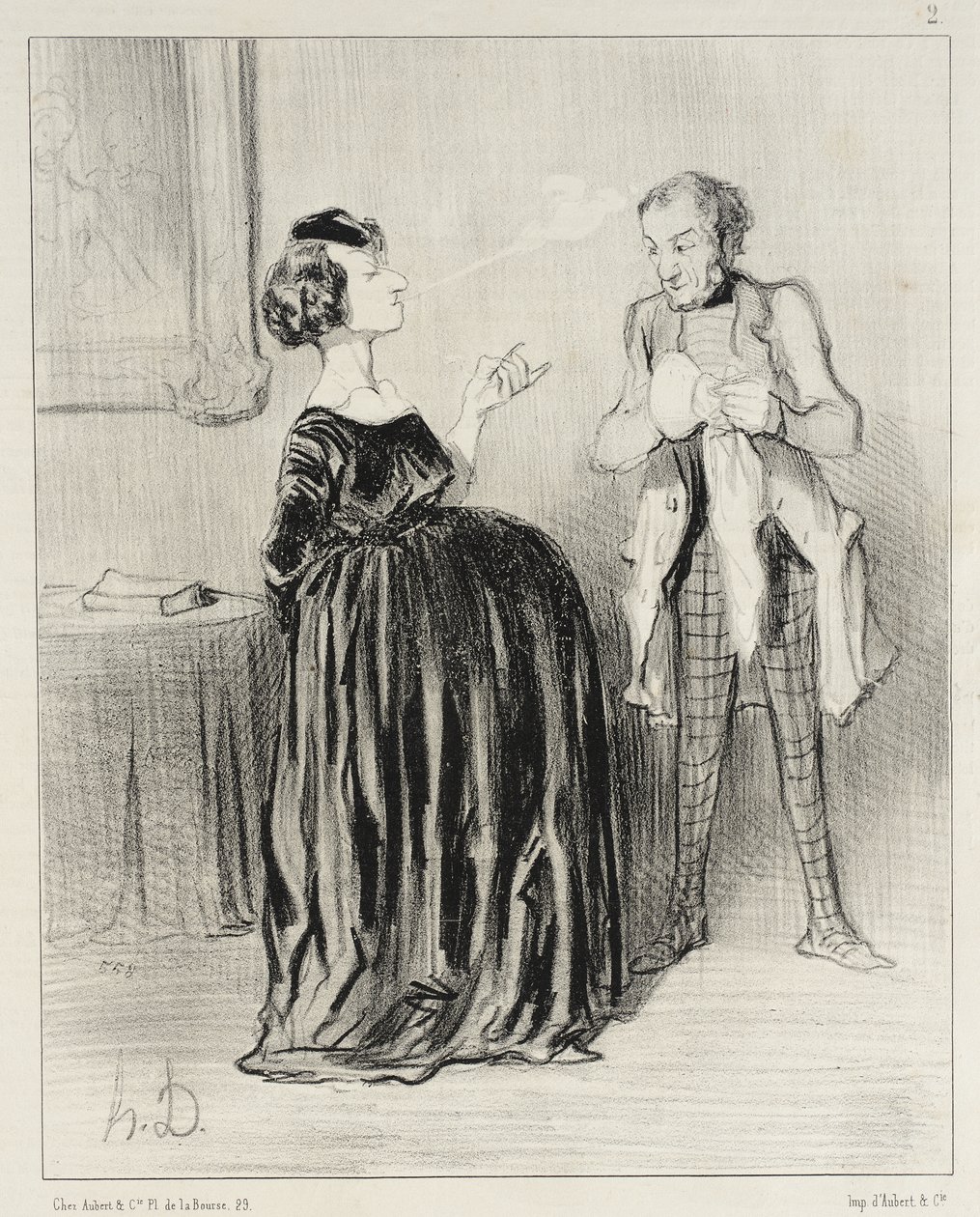 Hør her... mannen min... jeg har veldig lyst til å kalle dramaet mitt... av Honoré Daumier