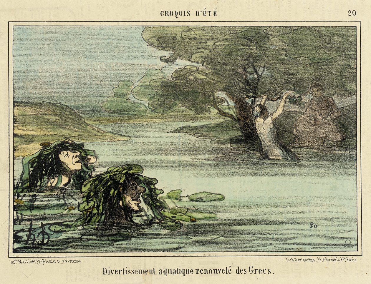 Grekenes fornyede vannunderholdning av Honoré Daumier