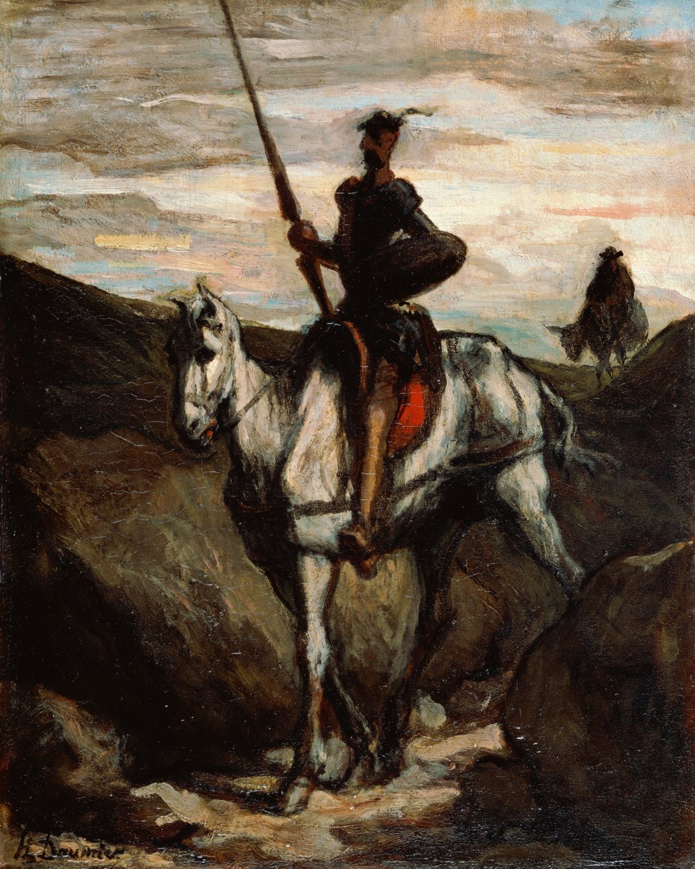 Don Quixote i fjellene av Honoré Daumier