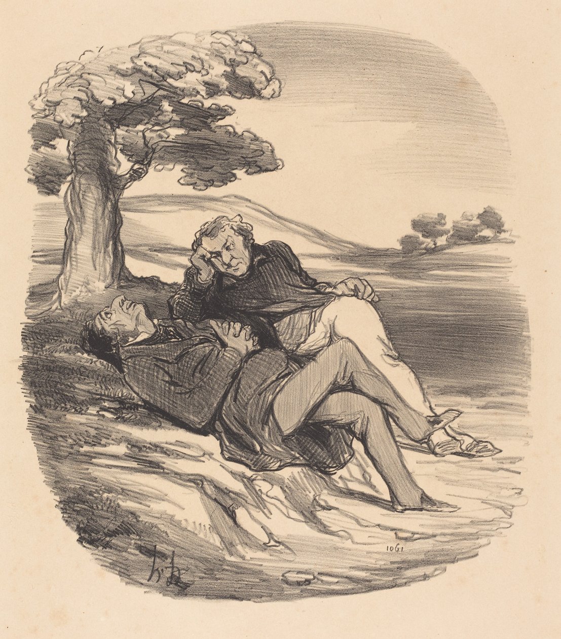 Søt fritid av en pensjonert jernvarehandel... av Honoré Daumier