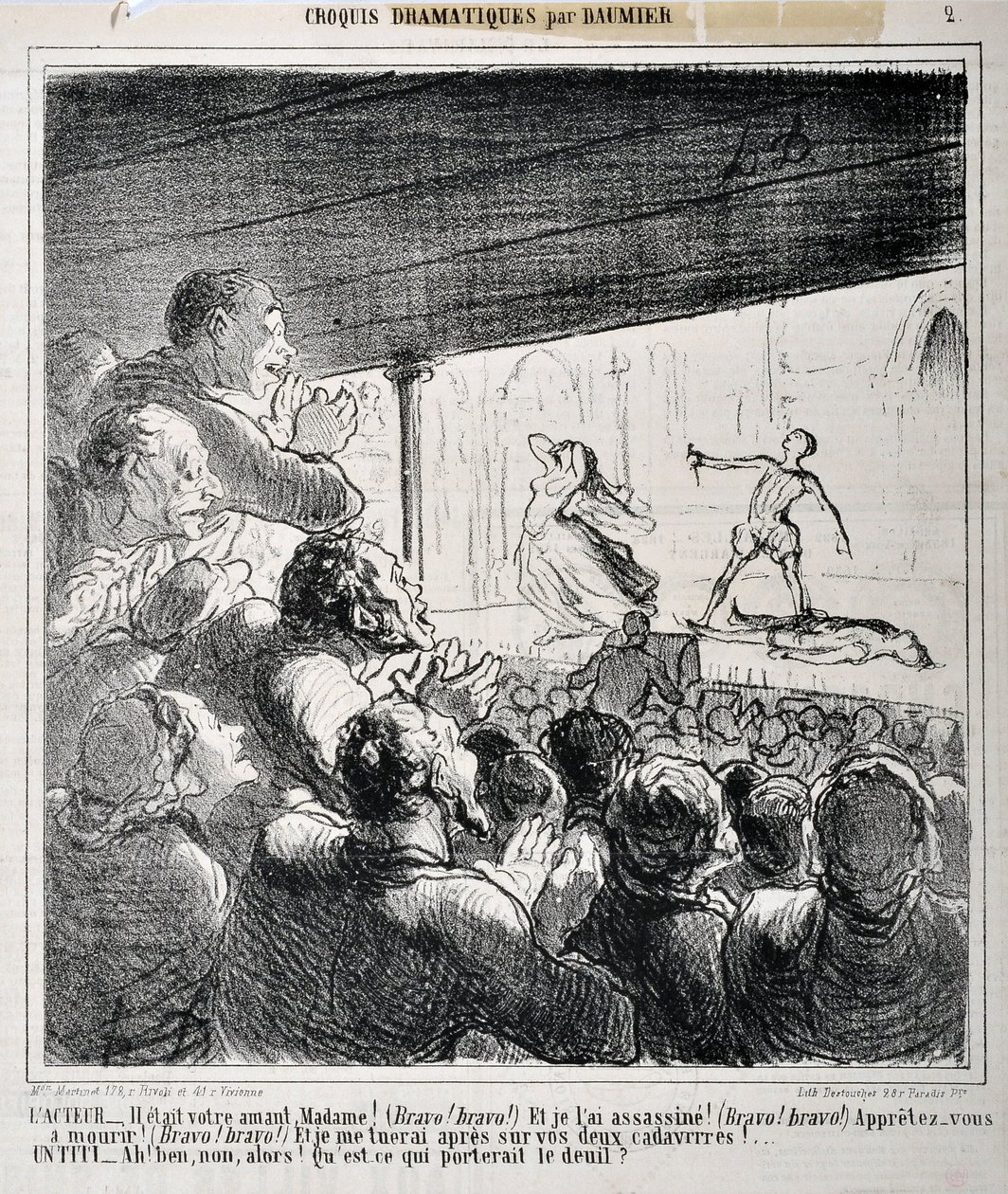 Dramasketsj: "" Han var din elsker Madame ... "" Gravering av Honore Daumier (1808-1879) i "" Le Charivari ". Palais Longchamp, Museum of Fine Arts i Marseille. av Honoré Daumier