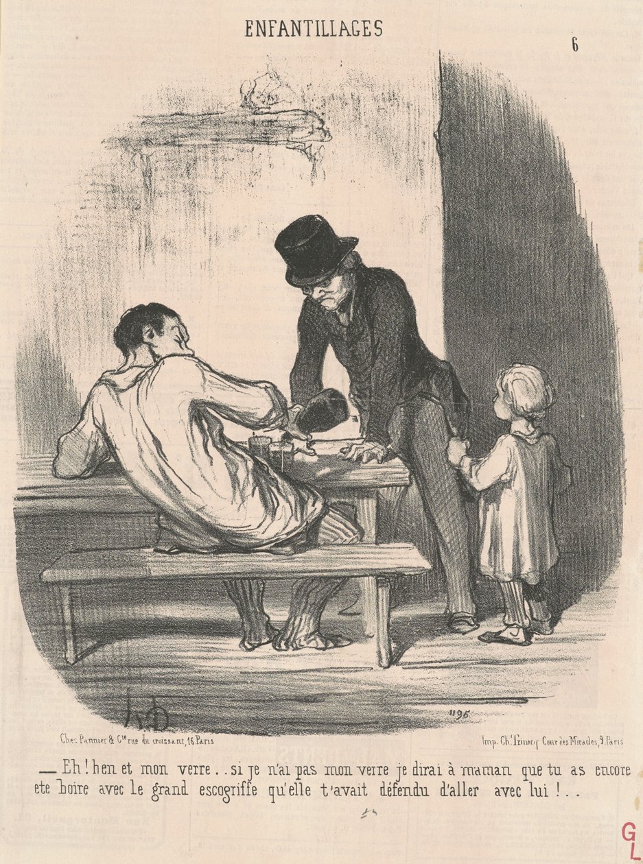Hei! Ben og drinken min... hvis jeg ikke har... av Honoré Daumier