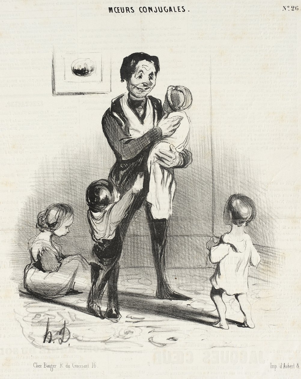 Eh, eh! Din lille skurk, du skal ... av Honoré Daumier