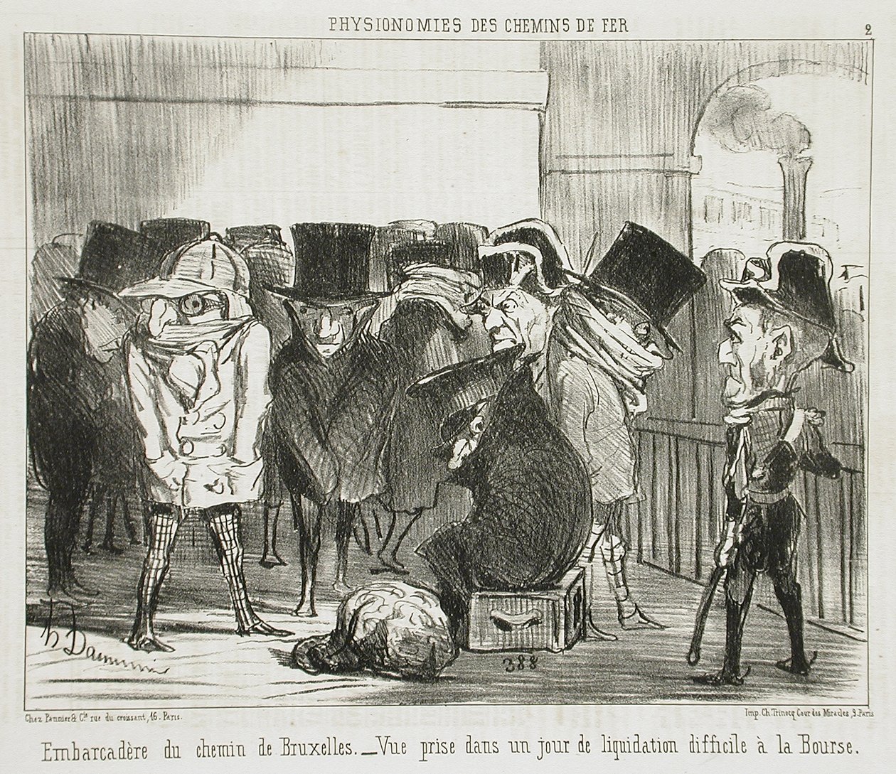 Stasjon ved jernbanen til Brussel av Honoré Daumier