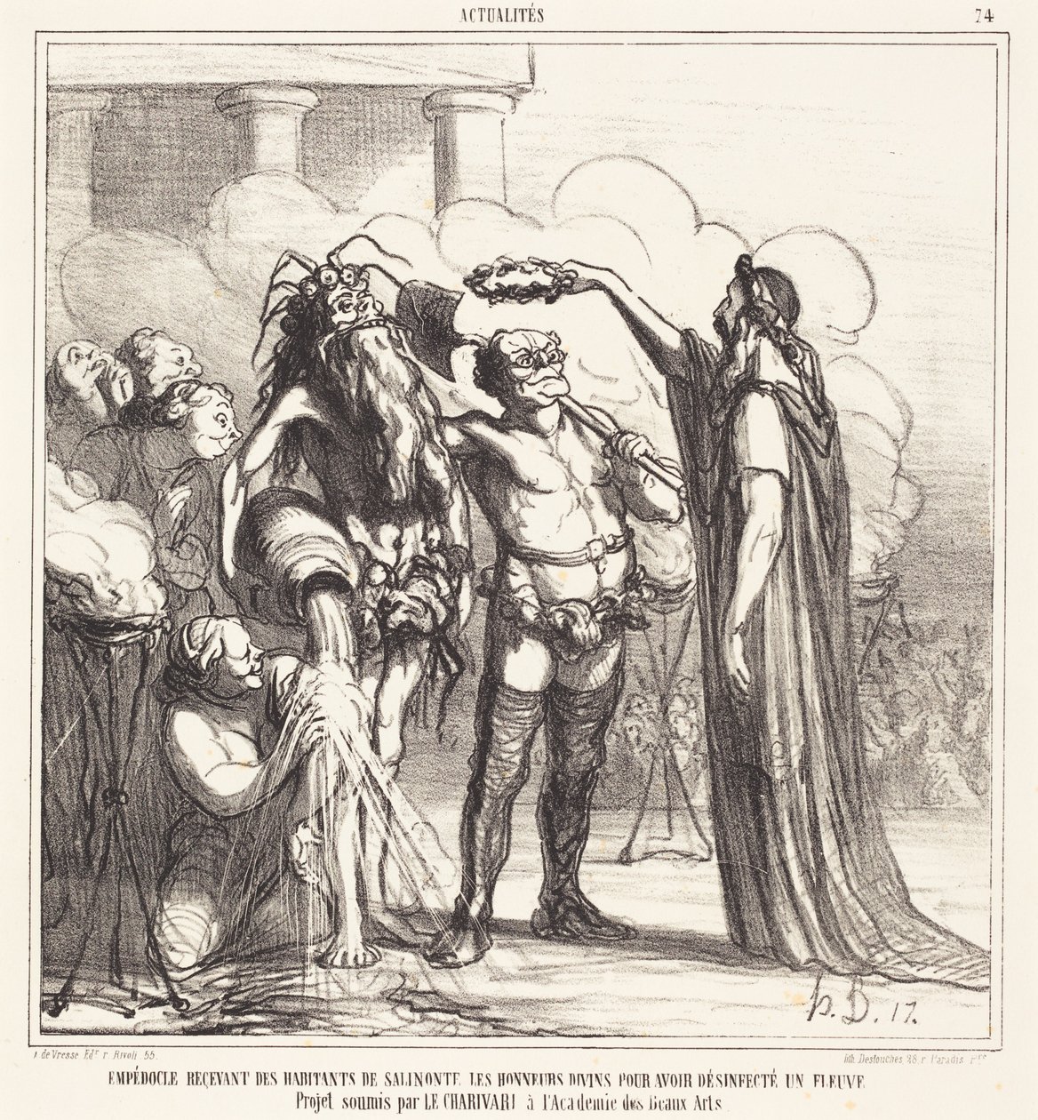 Empedokles mottar... guddommelig utmerkelse... av Honoré Daumier