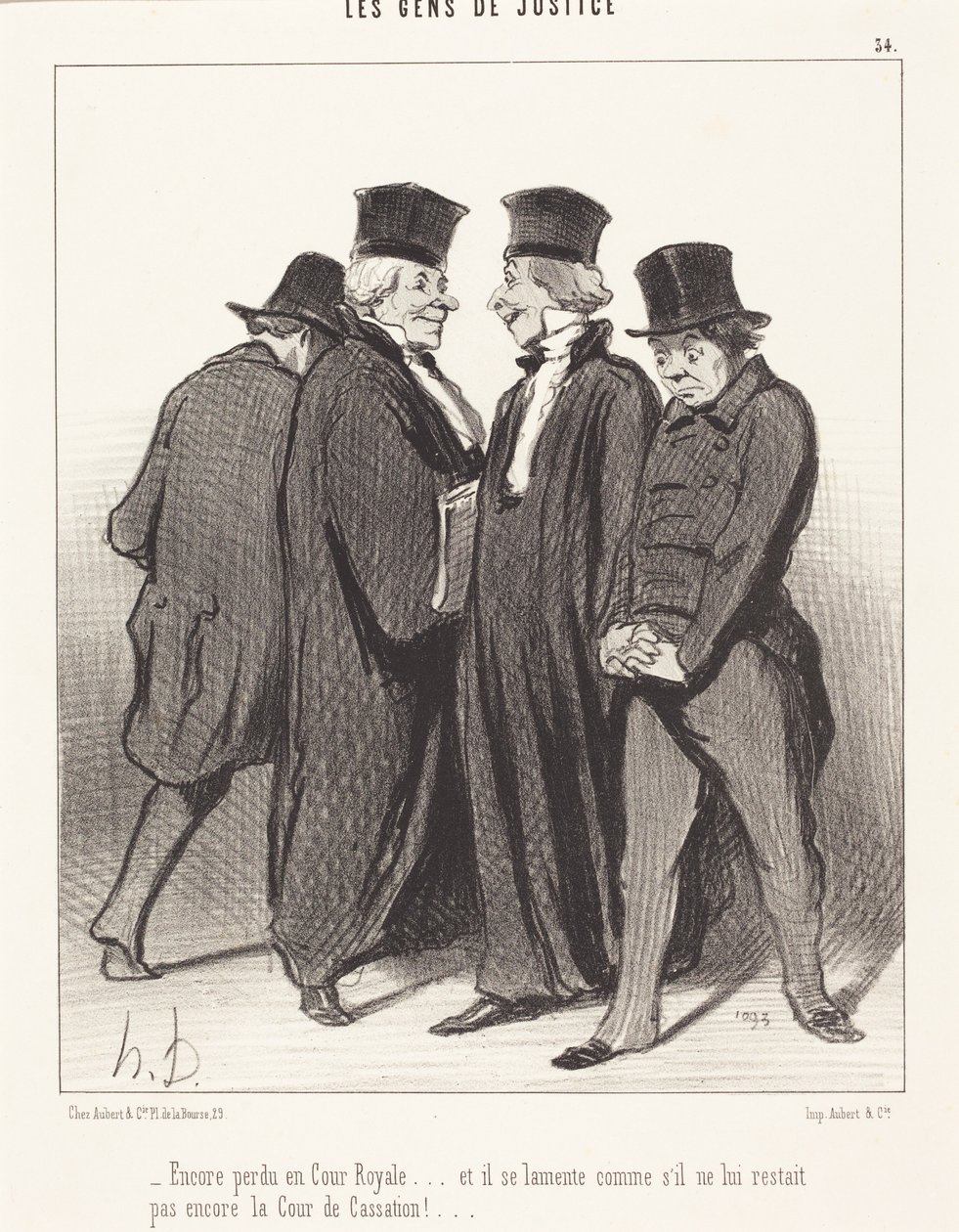 Igjen tapt i den kongelige domstolen... og han klager... av Honoré Daumier