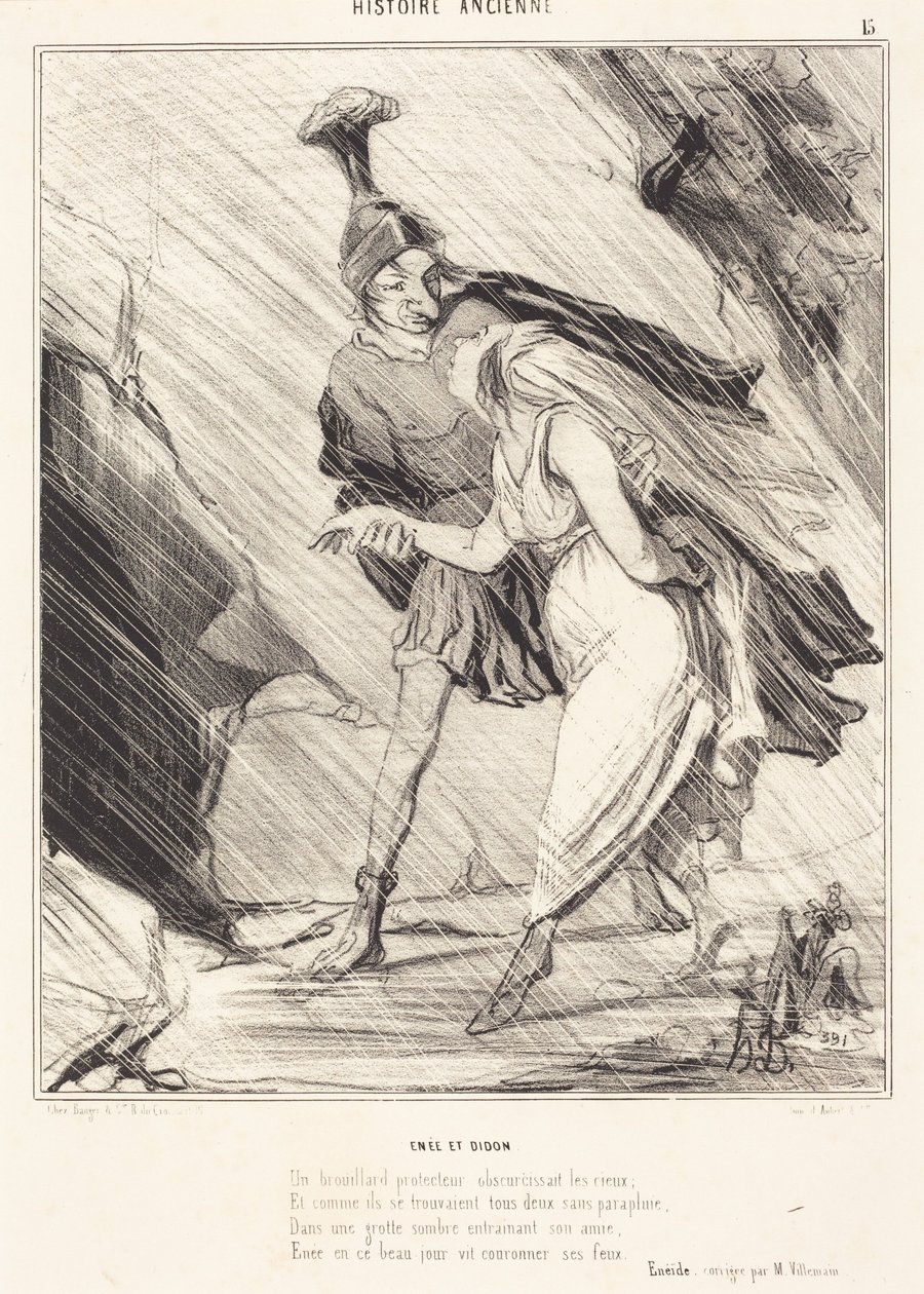 Aeneas og Dido av Honoré Daumier