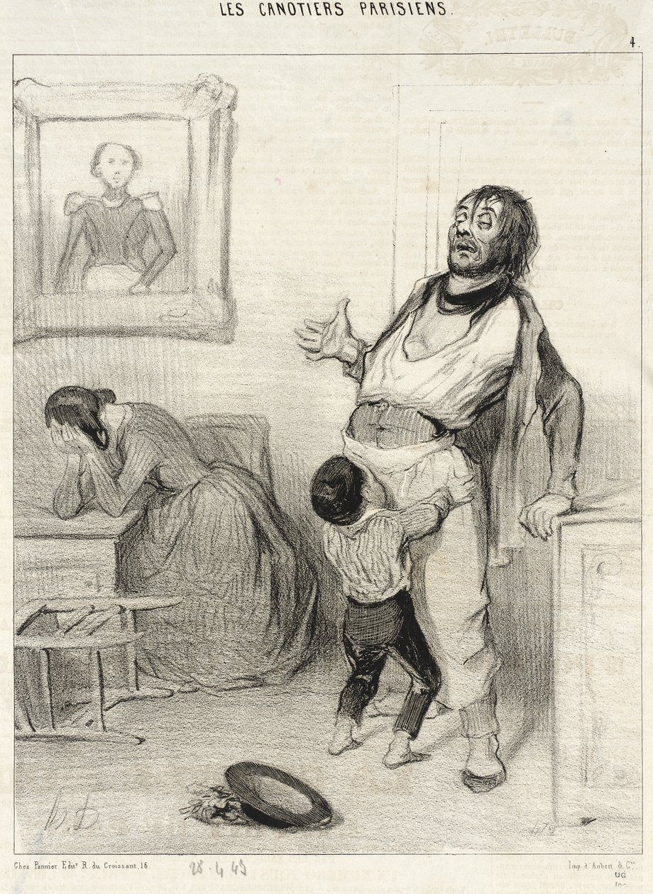 Er det tillatt å komme tilbake fra Bercy i en slik tilstand... av Honoré Daumier
