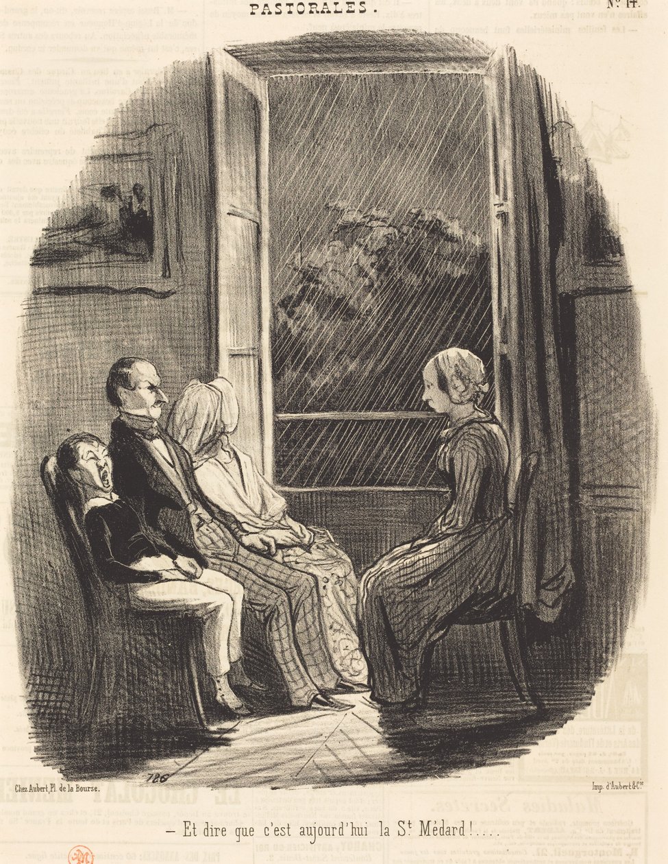 Og tenk at det er sankthans Medards dag i dag! av Honoré Daumier