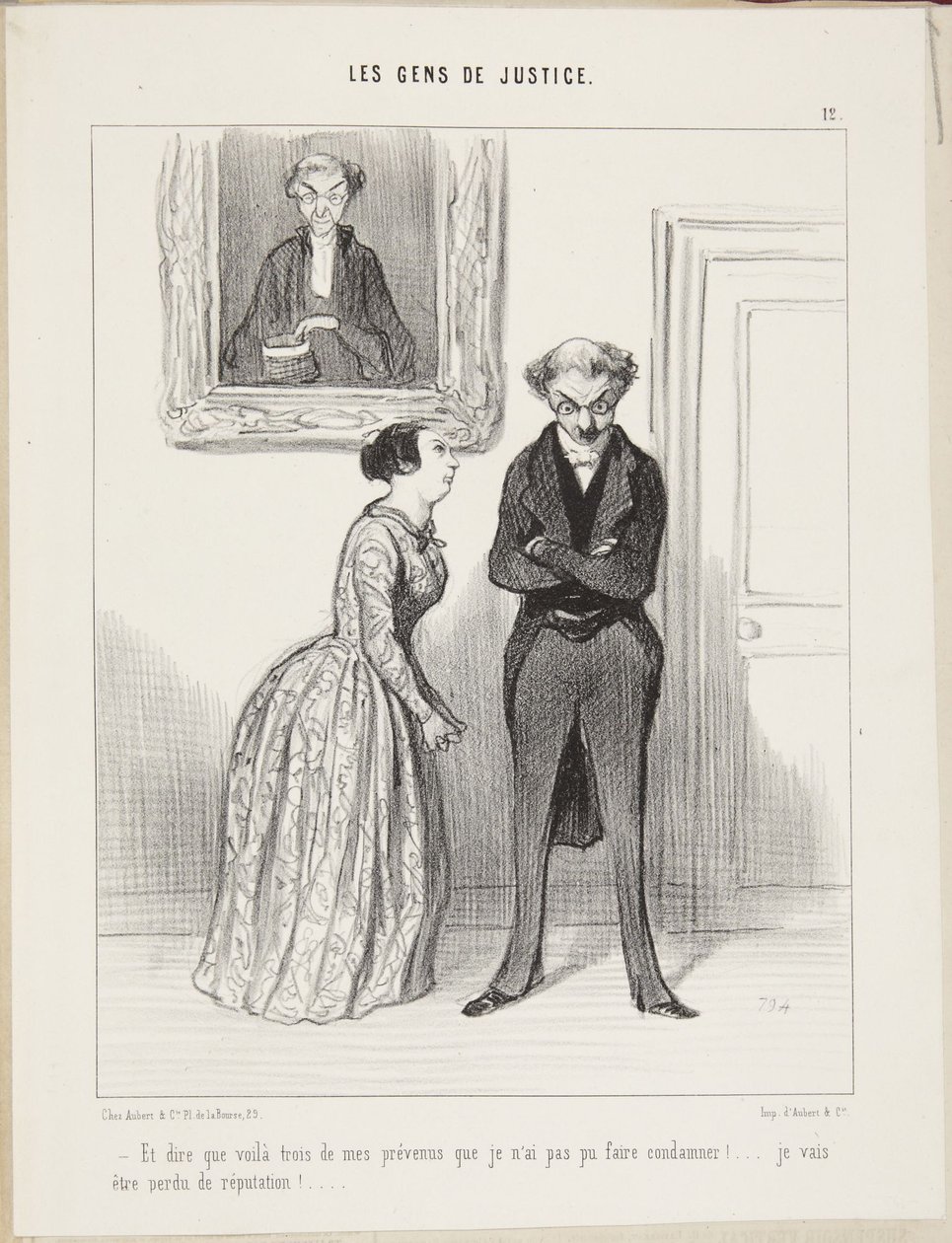 Og tenk at det er tre av mine tiltalte som jeg ikke har klart å få dømt! Jeg kommer til å miste mitt rykte! av Honoré Daumier