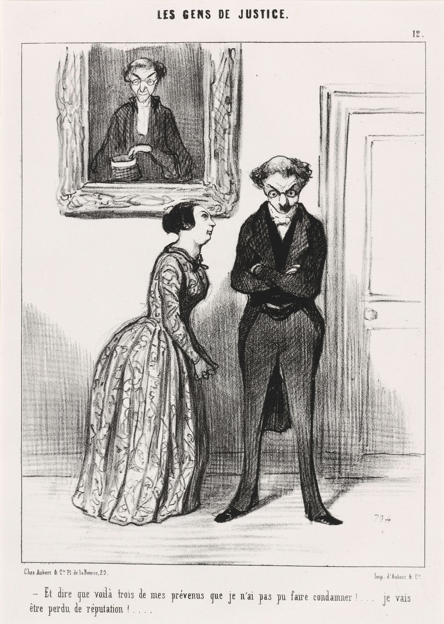 Og tenk at det er tre ... advarte som jeg ikke kunne få dømt!... av Honoré Daumier