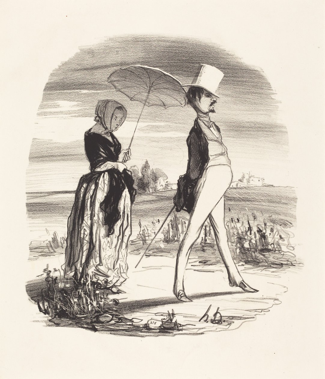 Og det kaller man å seile nedover livets elv... av Honoré Daumier