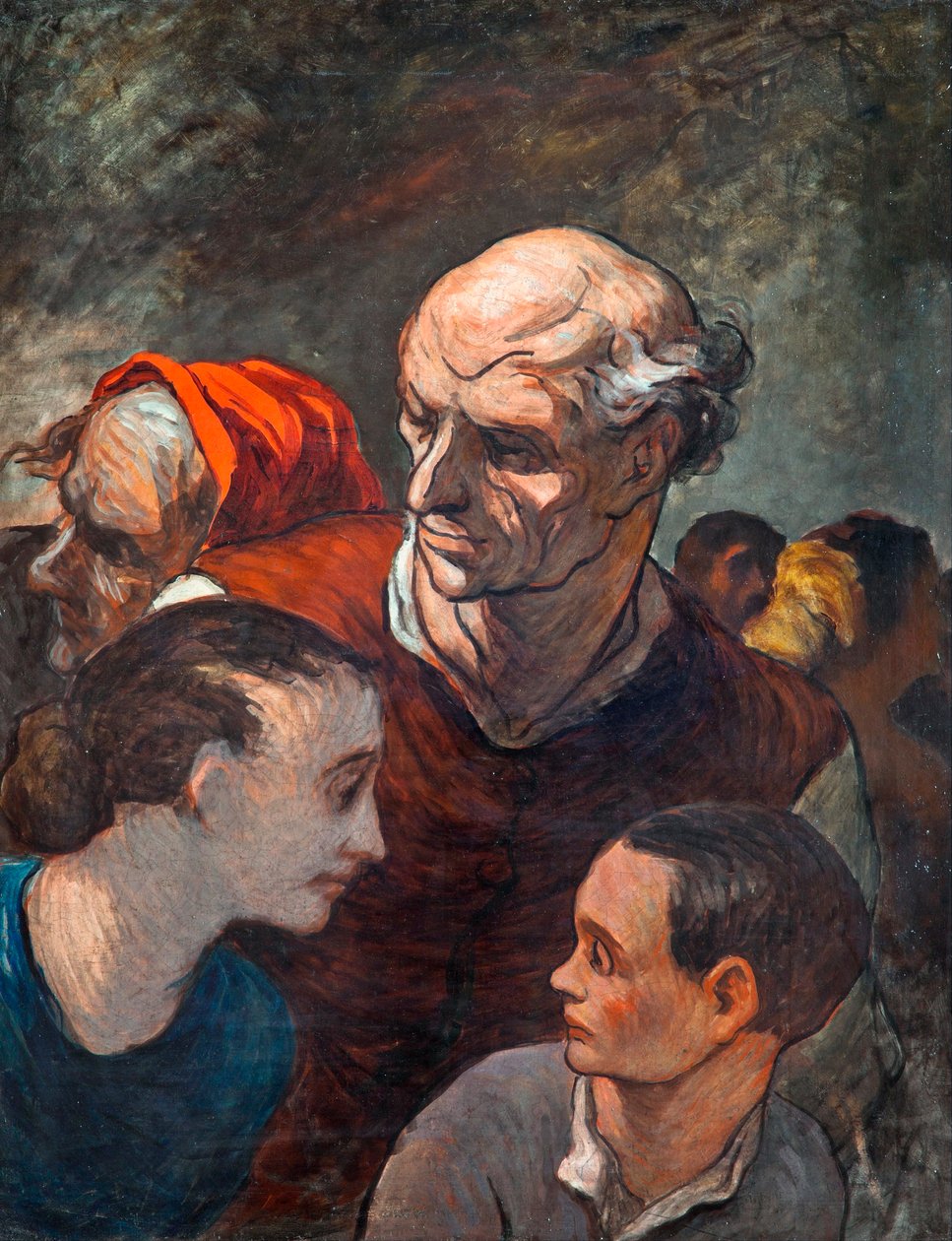 Familie på barrikadene 1848 - Daumier, Honore av Honoré Daumier