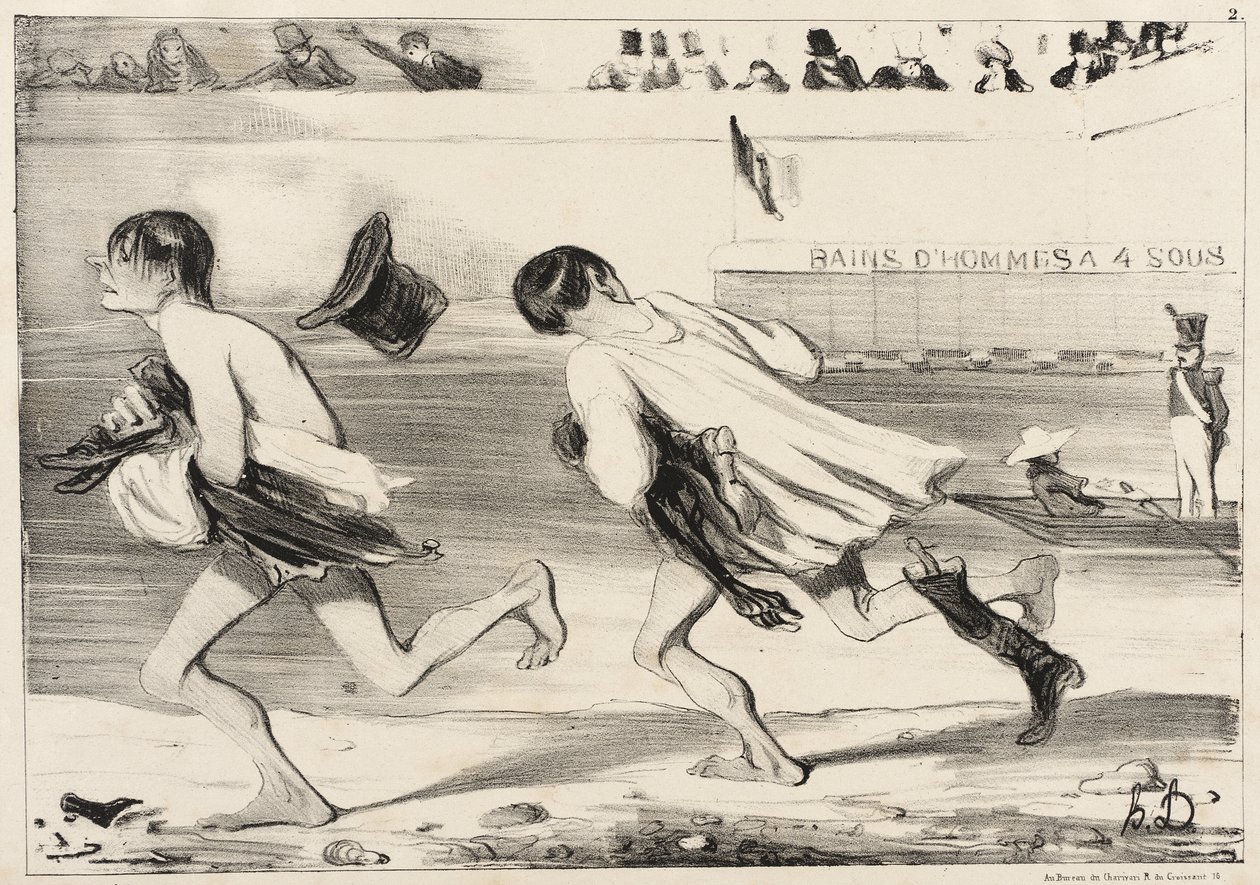 På rekke... på rekke... mursteinhaug! Der kommer kommunestyrerepresentanten! av Honoré Daumier