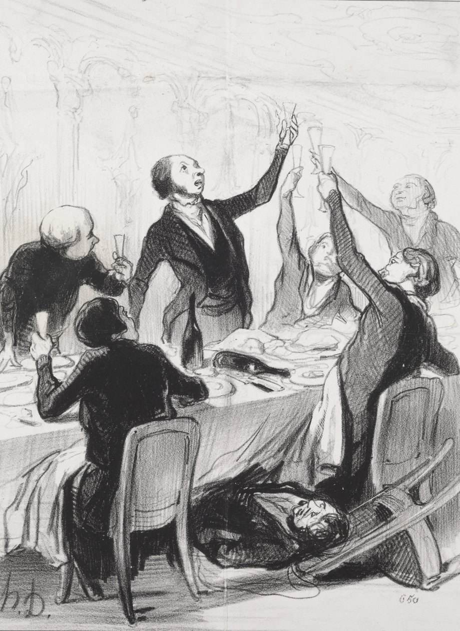 En 43. skål...til Temperance Society av Honoré Daumier
