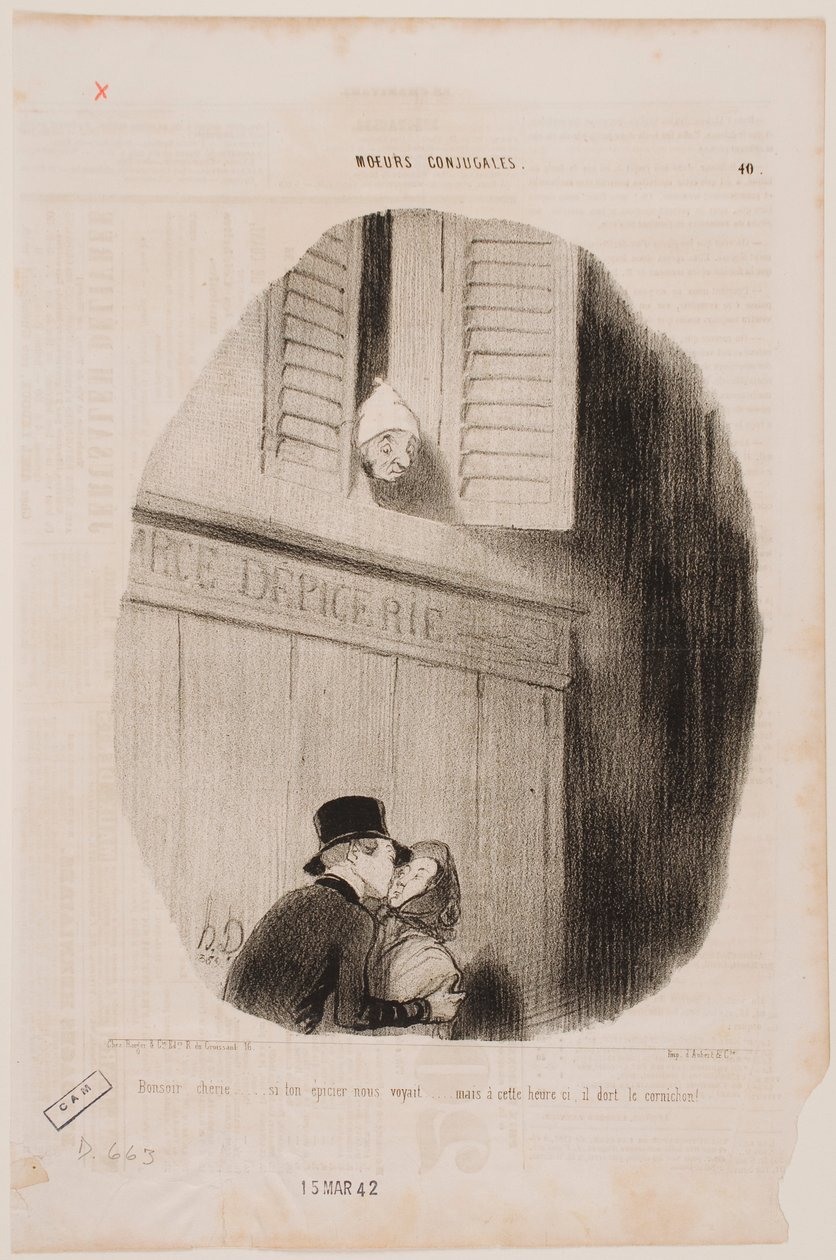 God natt, min elskede... hvis kjøpmannen din så oss... av Honoré Daumier