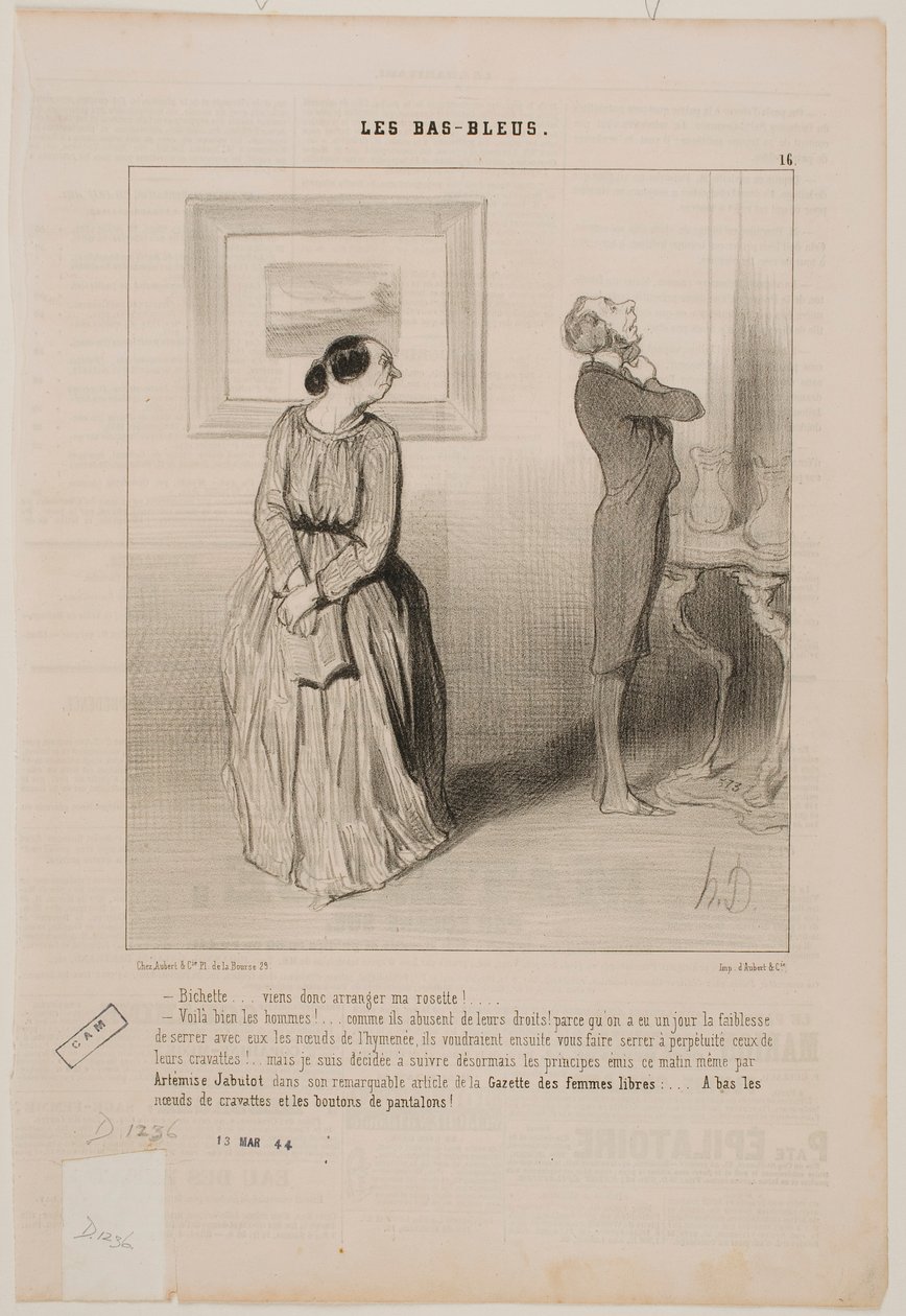 Kjære... kom og fiks slipset mitt!... av Honoré Daumier
