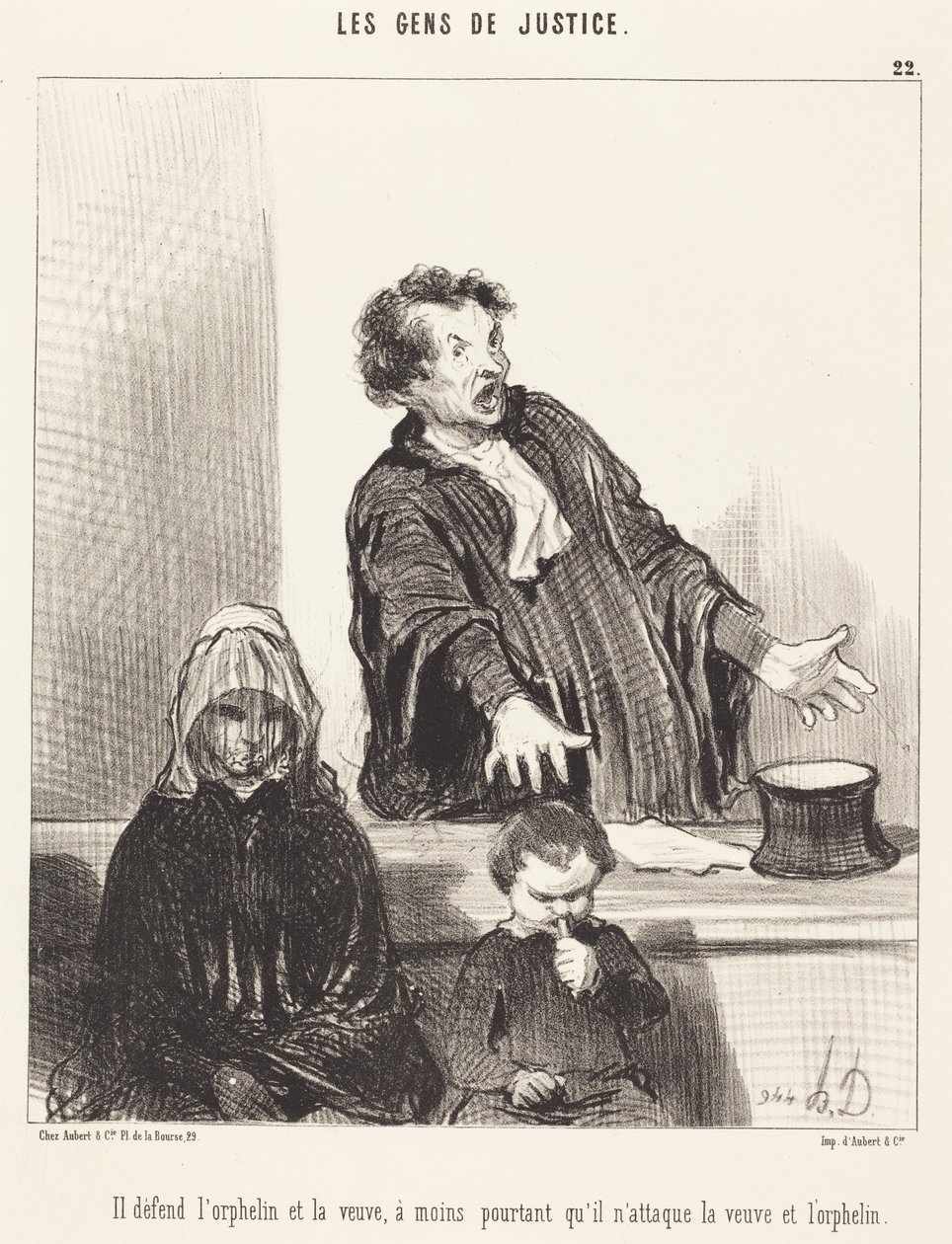Han forsvarer den foreldreløse og enken, med mindre... av Honoré Daumier