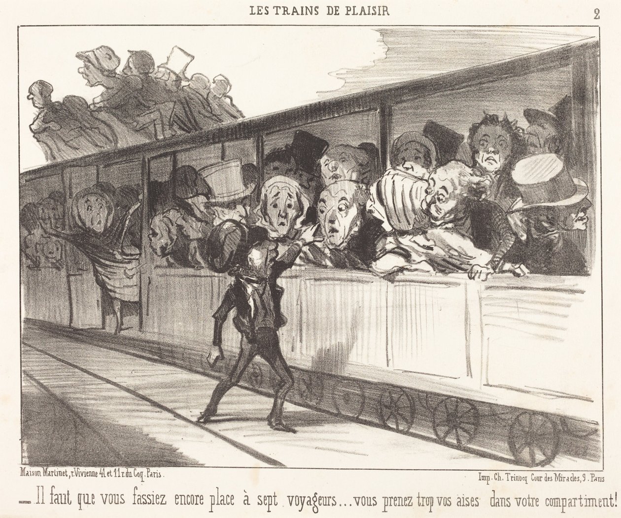 De må gi plass igjen... av Honoré Daumier