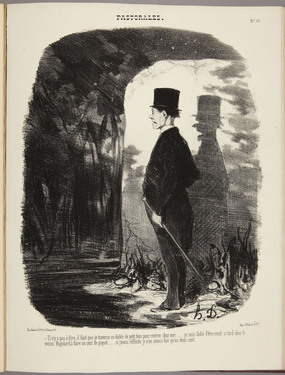 Det er ikke noe å si på det, jeg må krysse denne forbannede lille skogen for å komme hjem... av Honoré Daumier