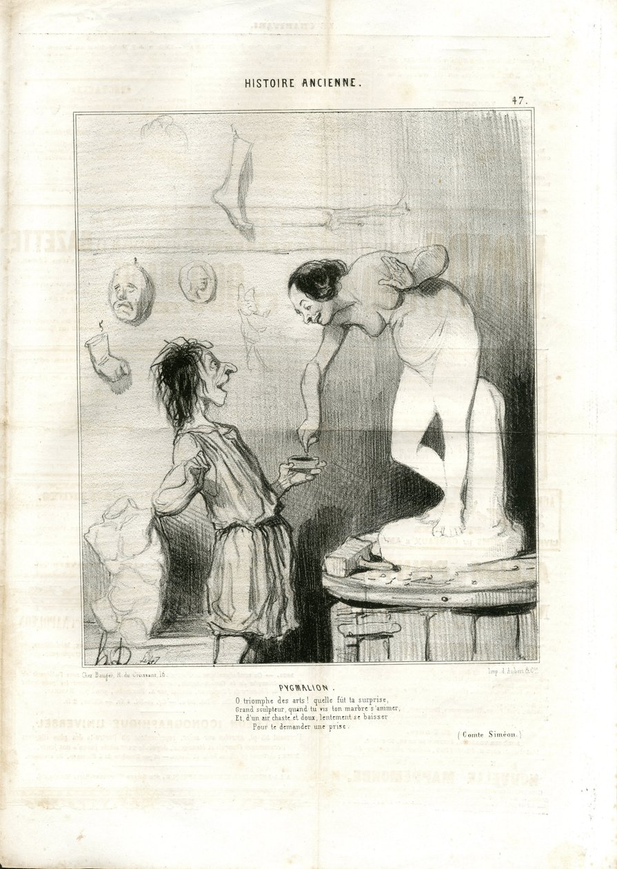 Illustrasjon av Honore Daumier (1808-1879) i Le Charivari av Honoré Daumier