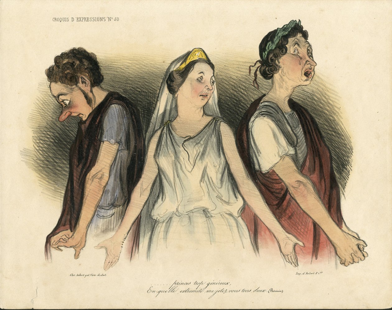 Illustrasjon av Honore Daumier (1808-1879) danse - Teater - Skuespiller, skuespillerinne Komiker av Honoré Daumier