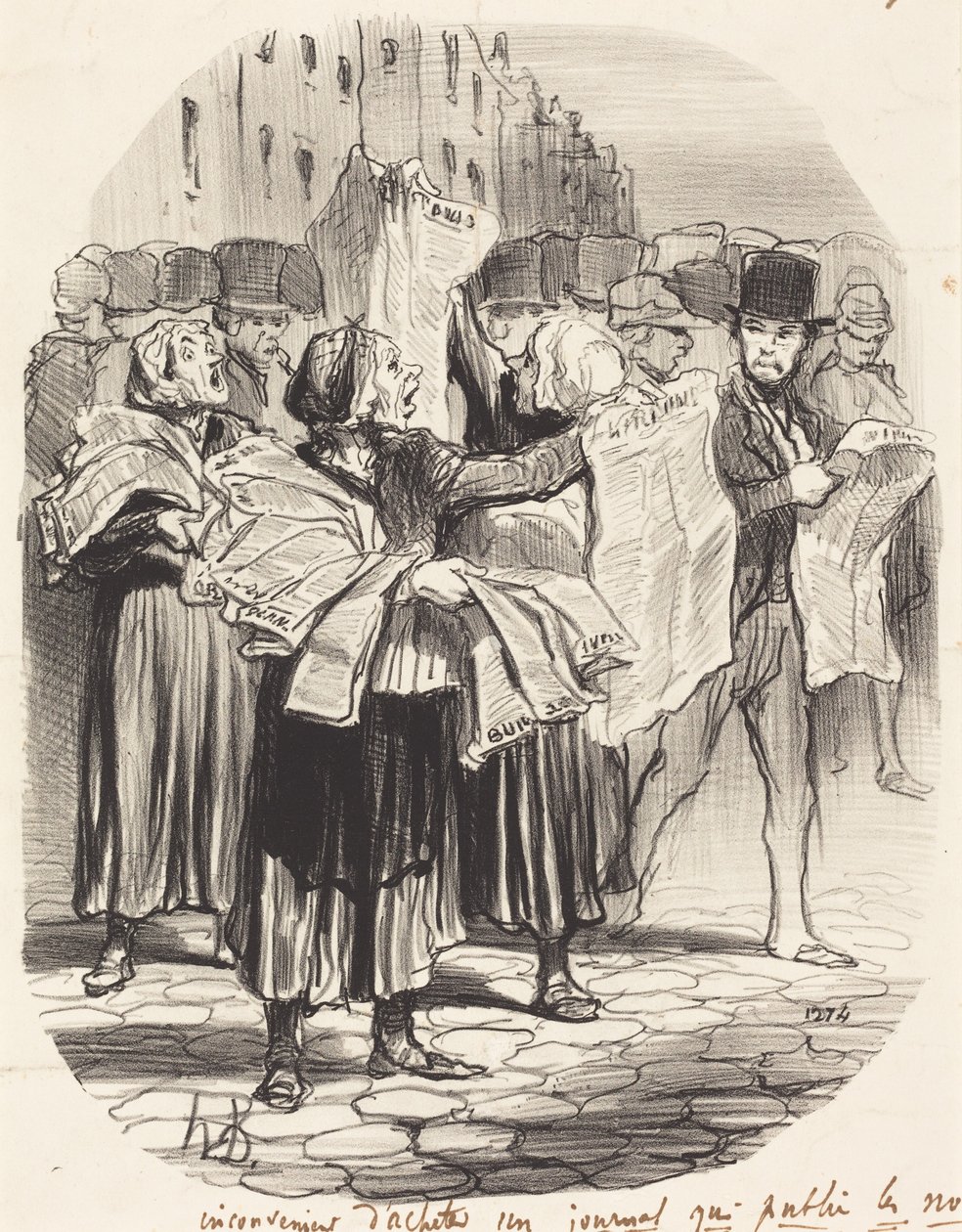 Ulempen ved å kjøpe en avis... av Honoré Daumier