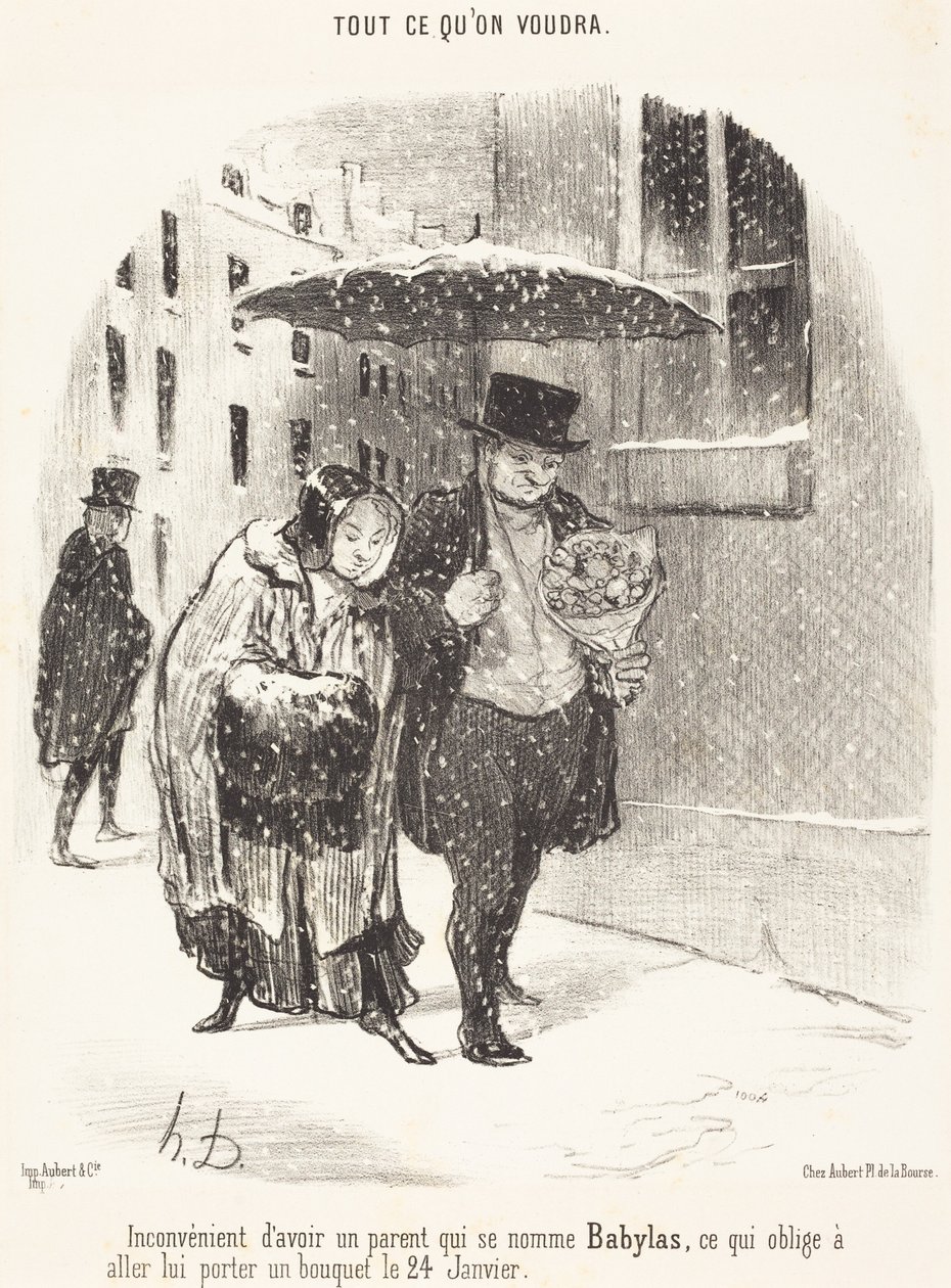 Ulempen med å ha en slektning som heter Babylas... av Honoré Daumier