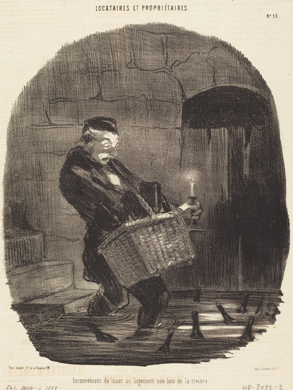 Ulempe ved å leie... ikke langt fra en elv av Honoré Daumier